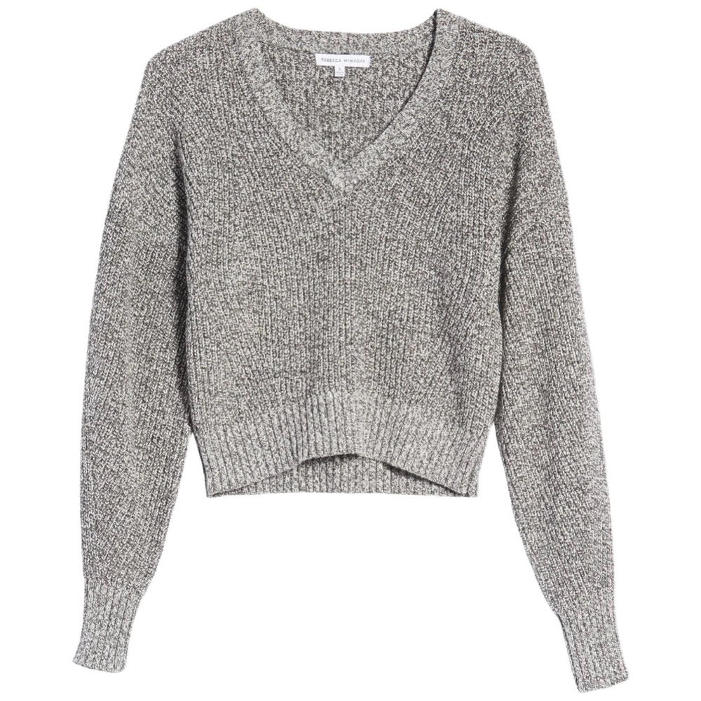 NWT Rebecca Minkoff Bowie Crop Sweater, Heather Gray